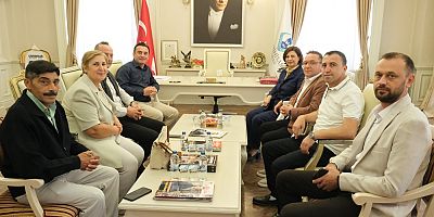 Ayşe Ünlüce'den  Başkan Habil Dökmeci'ye  ziyaret