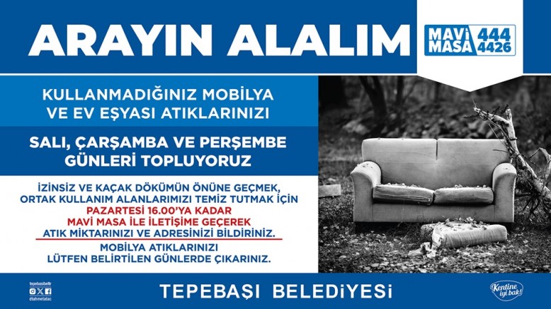 Tepebaşı Belediyesi: Gelişigüzel sokağa bırakmayın, mobilya atıklarınızı biz alalım