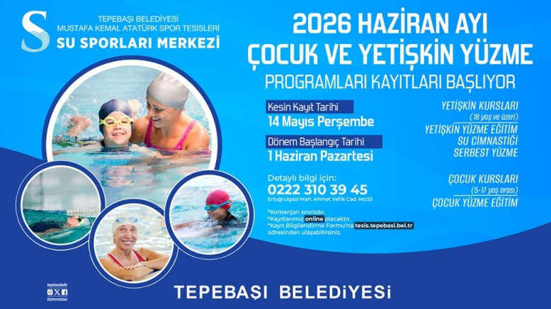 Tepebaşı Belediyesi yüzme kursları için başvuru zamanı