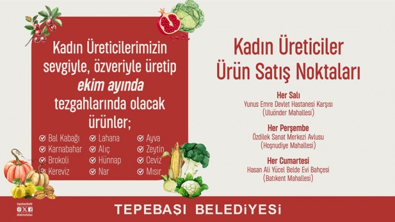 Tepebaşı'nda tezgahlara kadın üreticilerin bereketi yansıyacak