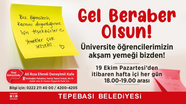 Tepebaşı üniversite öğrencilerine Gel Beraber Olsun diyecek